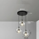 suspension lumineuse moderne transparente sphérique brillante éclairage minimaliste chambre salonhôtel