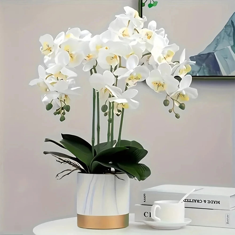 décoration intérieure orchidées artificielles blanc rose modernes 69cm hauteur anniversaire mariage