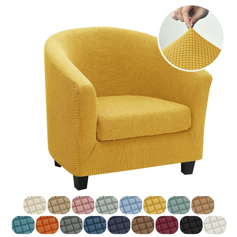 housse fauteuil moderne gris rose carreaux polyestère lavable printemps été salon