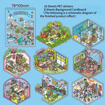 sticker book colorful urban illustrations children cartoon characters paper stickers included