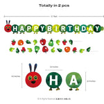 guirlande fête anniversaire happy birthday fruits pommes poires fraises adhésif enfantin