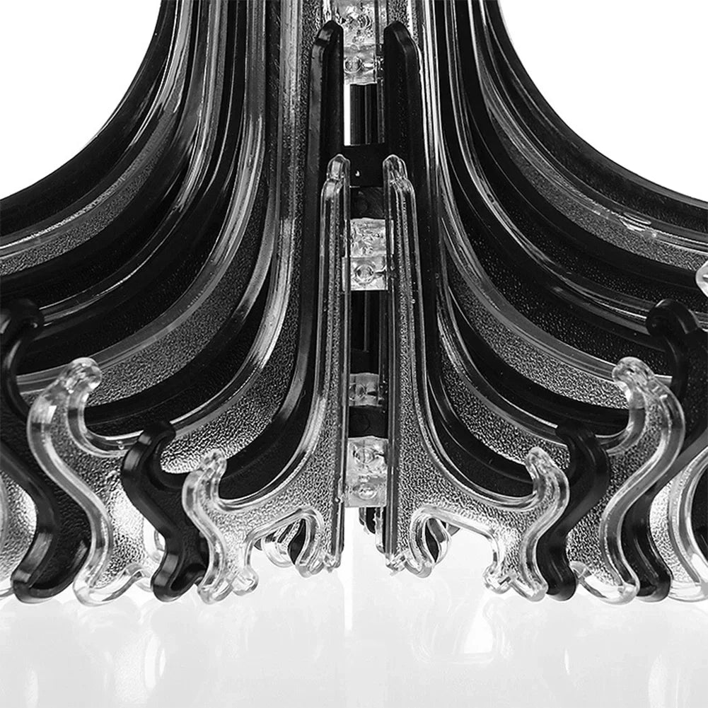 supports assiettes décoratives transparents noirs feuilles volutes classiques articulés 10 pièces