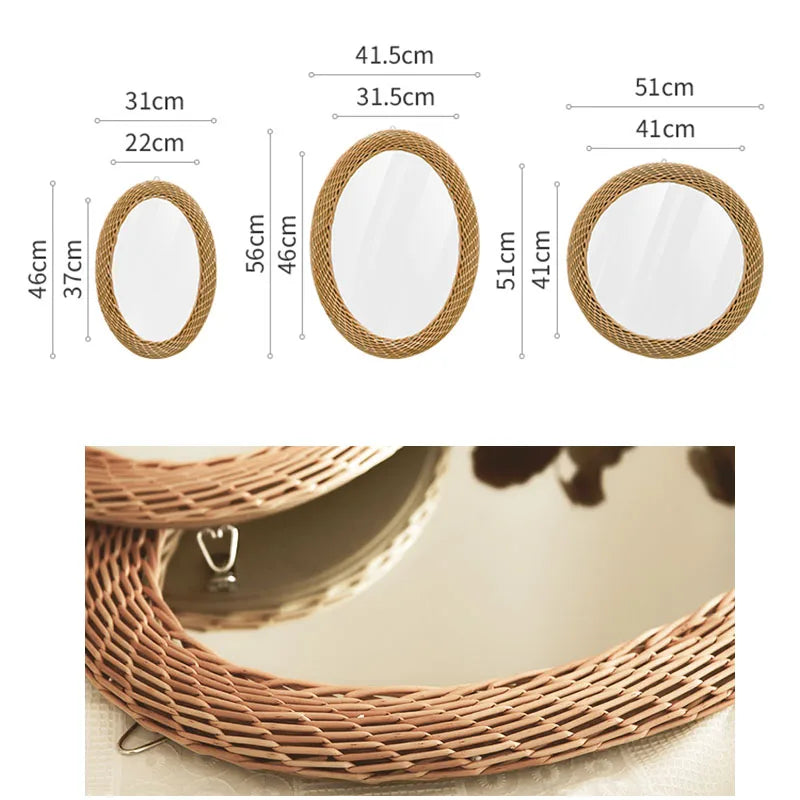 Miroir boho chic dans une chambre à coucher avec décoration naturelle