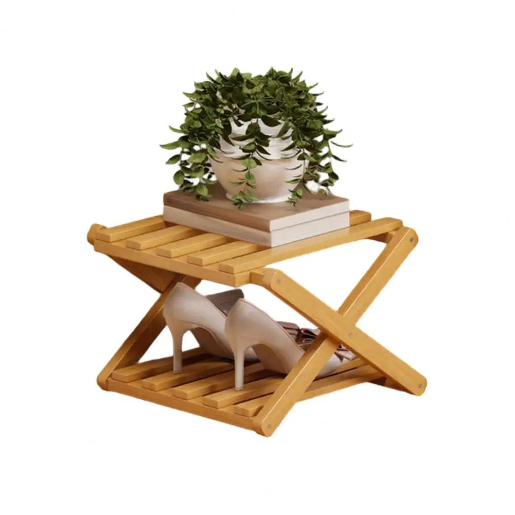 étagère pliable bois chaussures moderne réutilisable niveaux entrée couloir petit espace