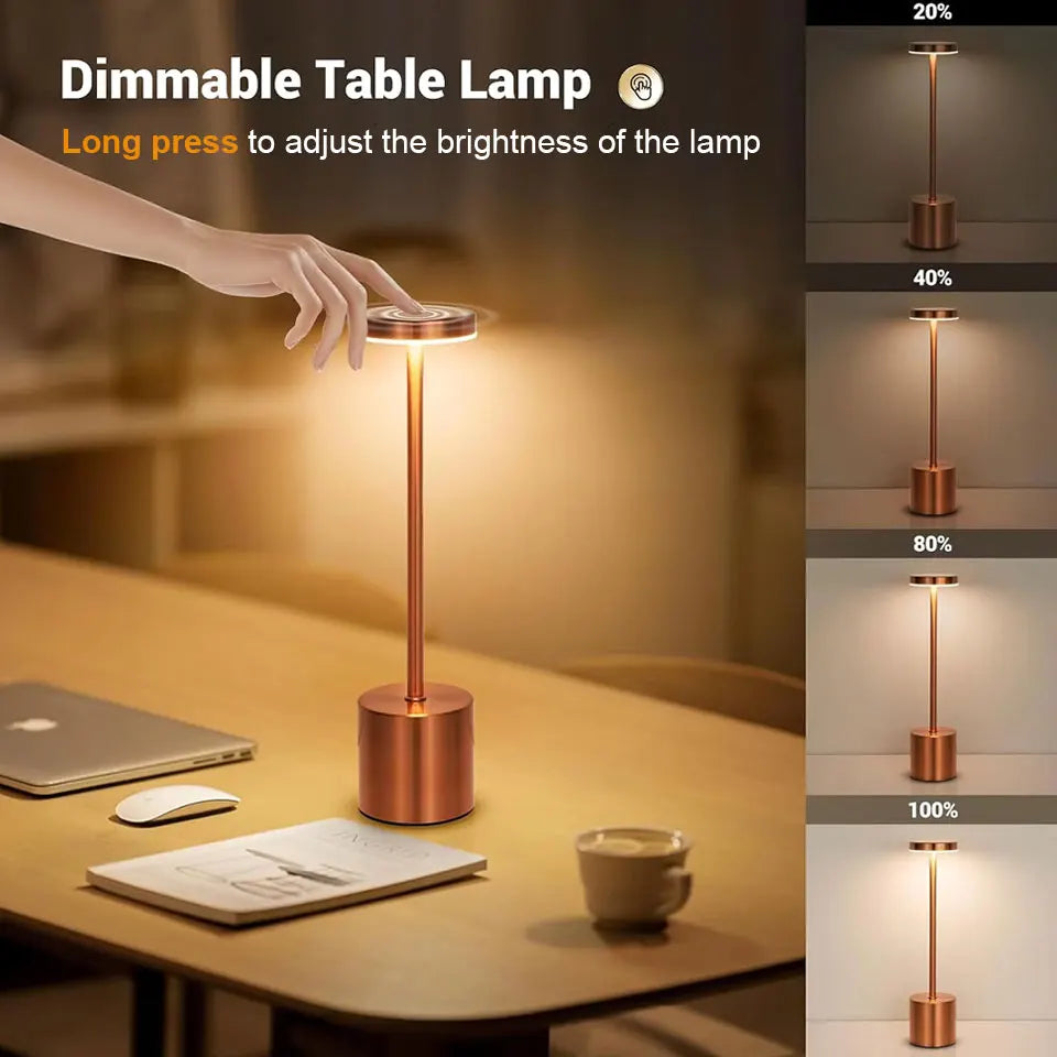 lampe table moderne or noir blanc rechargeable usb interrupteur tactile veilleuse couleurs ambiance chambre