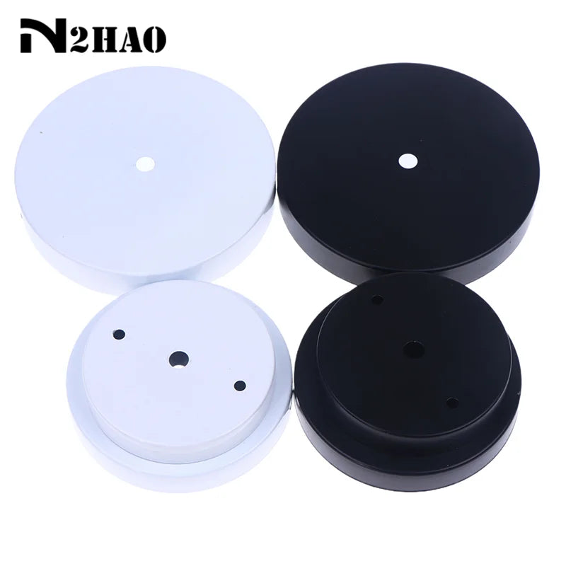 disques suspension lampes blanc noir ronds lisses modernes vis fixations bouchons protection