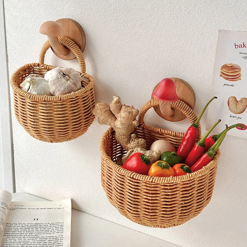paniers rangement osier pliables poignées tressage régulier rustique moderne okolets inclusion motifs animaux