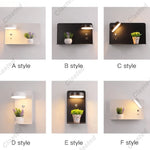 lampe murale moderne noire blanche tablette prise électrique câble charge contrôle
