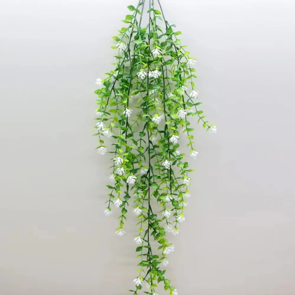 plantes suspendues artificielles fleurs vert rose blanc modernes extérieures