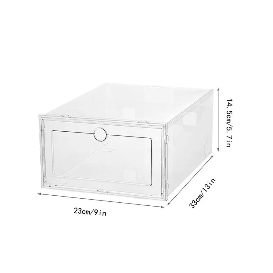 organisateur chaussures transparent boîtes rangement empilables modernes très pratiques fixations incluses