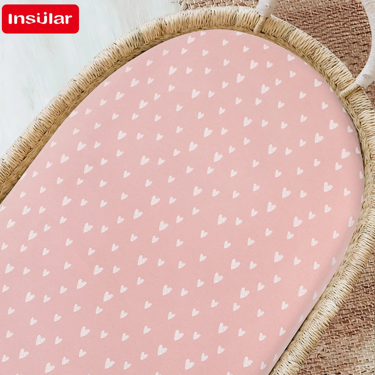 draps bébé motif cygnes coeurs doux coton blanc rose gris jaune enfantins housse élastiquée