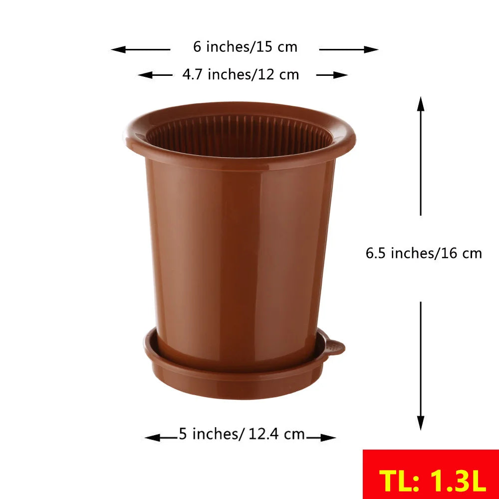 pots fleurs plastique blanc moderne double couche conteneur plantes intérieur plateau jardin 12cm