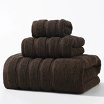 serviettes coton rayées classiques marron blanc gris pliées maison absorption rapide set