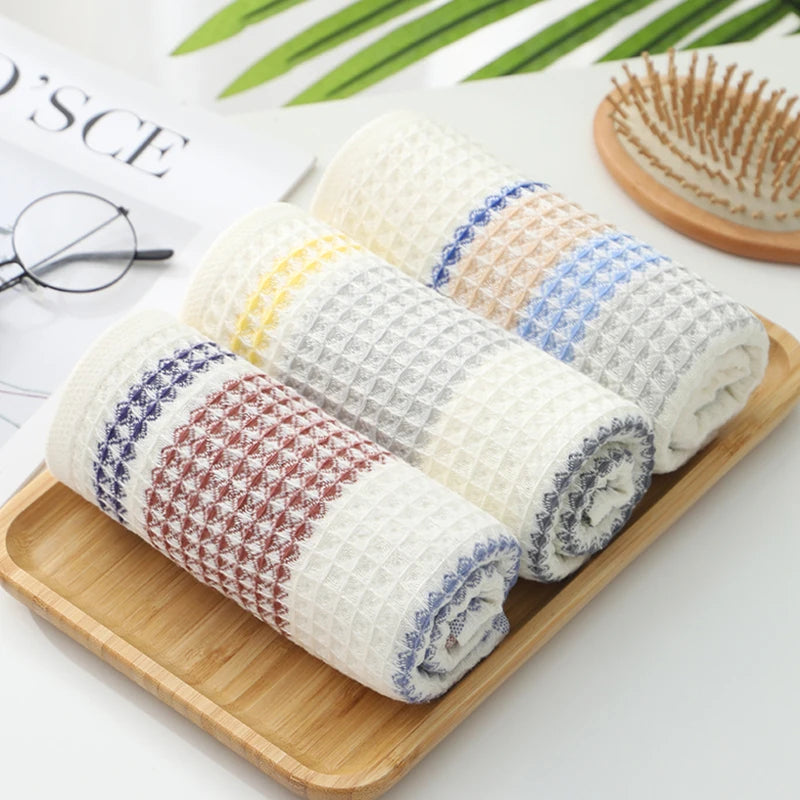 serviettes bain microfibre rayées lavables rapide absorption blanc rouge bleu jaune classique moderne toilette