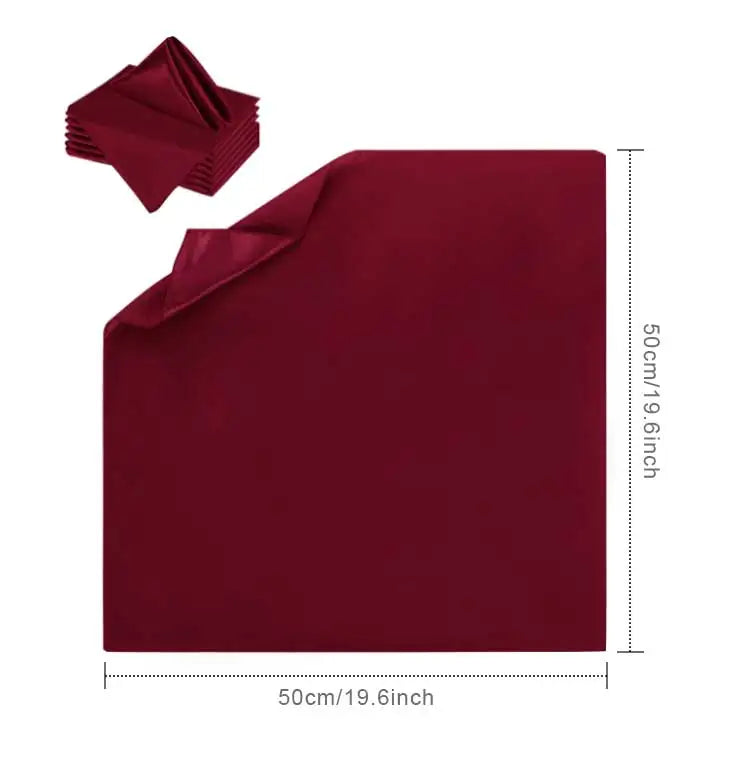 serviettes satinées or blanc rose pâle unies classiques maison restaurant soirée 50x50cm