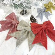 Grands nœuds de sapin de Noël en tissu non tissé - 2 pièces décoratives pour intérieur et extérieur