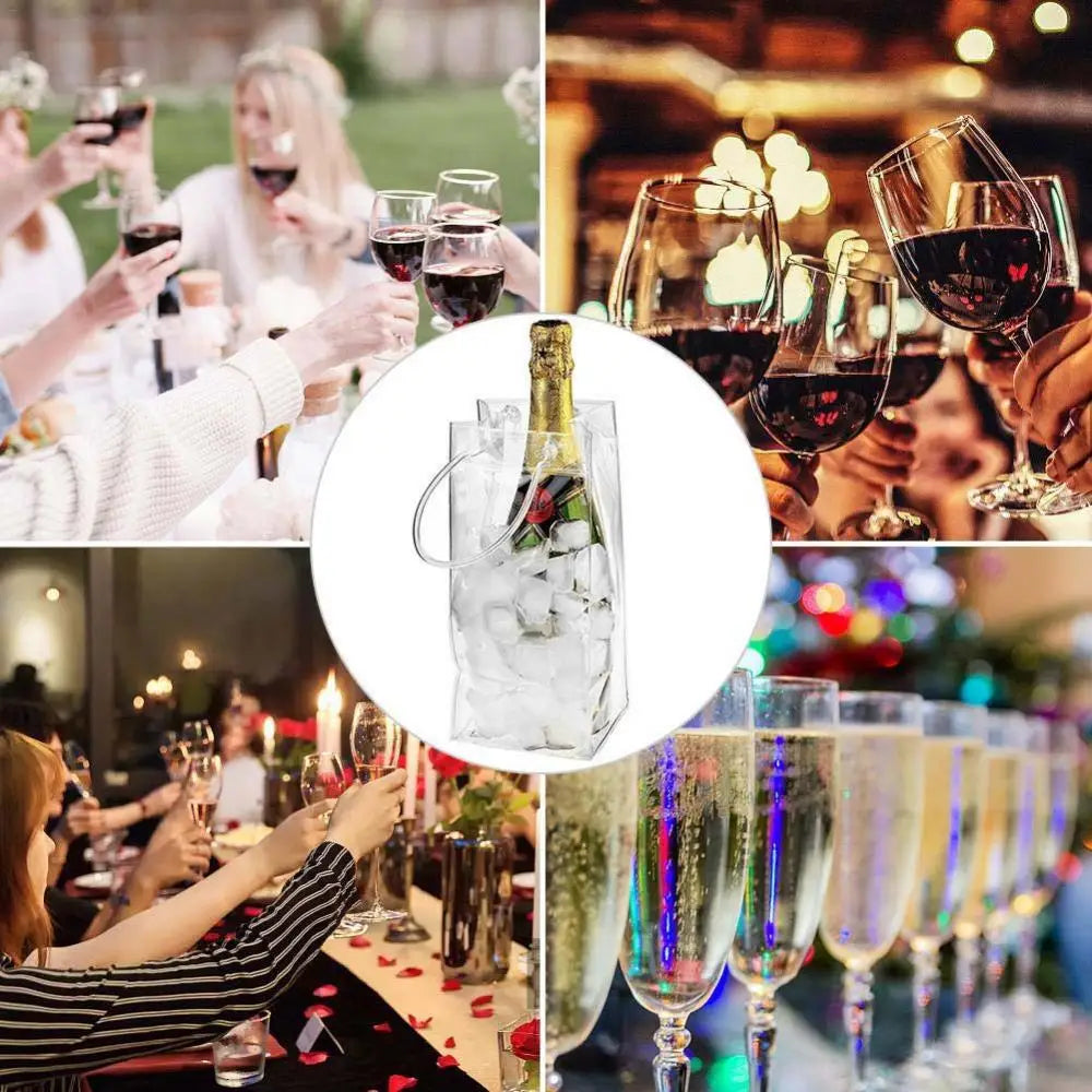 sac transparent moderne bouteille vin champagne glaçons rangement cuisine bar minimaliste