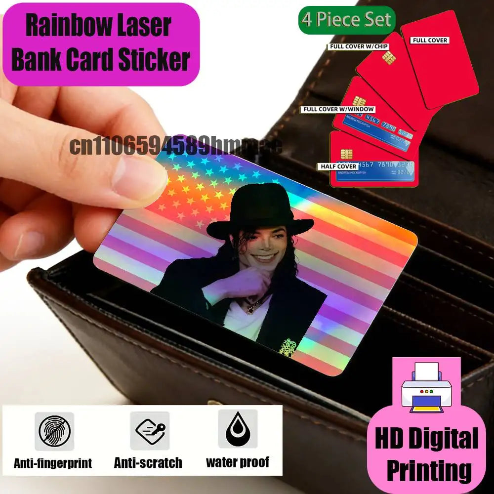 film protection carte bancaire multicolore moderne holographique adhésif