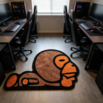 tapis dessin animé singe marron orange noir moderne chambre salon doux polyester