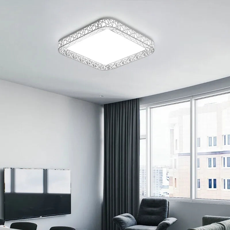 lampe blanc moderne structure géométrique 40cm 50cm énergie économie tactile