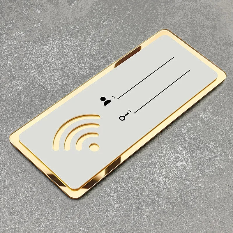 autocollants miroir wifi moderne adhésifs acrylique noir blanc doré personnes clés
