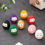 statuette japonaise daruma orange rouge noir vert violet rose blanche bonheur traditionnelle maison