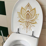 sticker mural or fleur lotus artisanal adhésif salle bain décoration zenintérieur floral