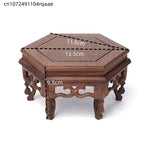 présentoir bois artisanal support plantes sculpture marron décor intérieur extérieur étagère jardin