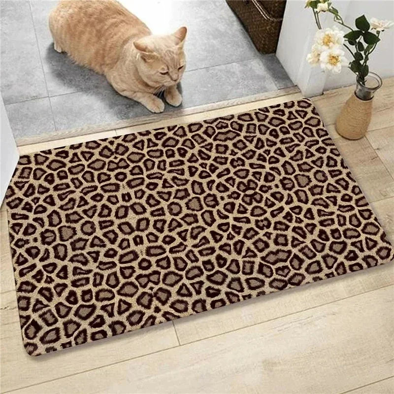tapis léopard zèbre tigre vache moderne polyester antidérapant sol chambre salon
