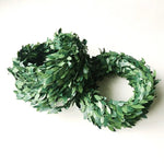 guirlande décorative feuilles vertes naturelles bricolage mariage décoration intérieure festive artisanale soie