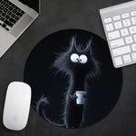 tapis souris chat noir tasse dessin animé 22cm 22cm antidérapant caoutchouc durable