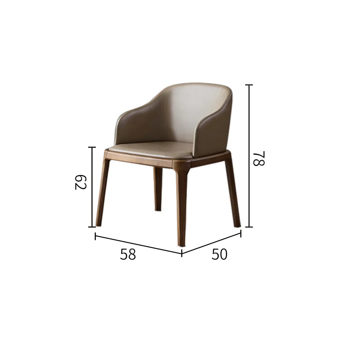 chaise salle manger moderne élégante bois rembourrée marron clair gris minimaliste italien adultesco