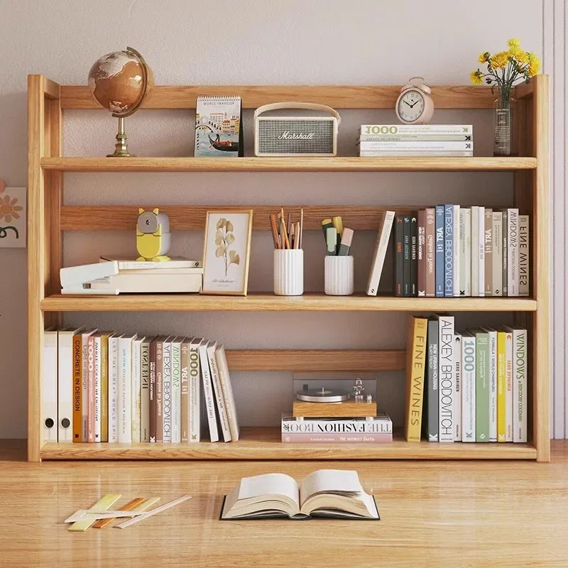 bibliothèque bois naturel meuble rangement étagère moderne étudiant chambre maison bois massif