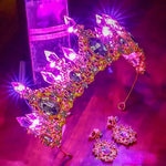 couronne baroque ornements diamants boucles oreilles cristaux multicolores occasion fête mariage anniversaire
