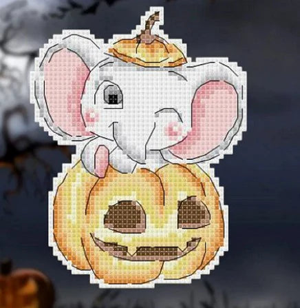 kit broderie point croix animaux mignons citrouilles coton fils guide livre illustration