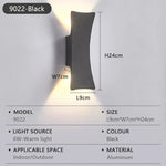 Lampe murale LED moderne minimaliste aluminium noir blanche extérieure IP65 étanche