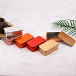 boîte bonbons rectangulaire moderne réutilisable opaque couleur doré rouge rose thé vert organiser nourriture