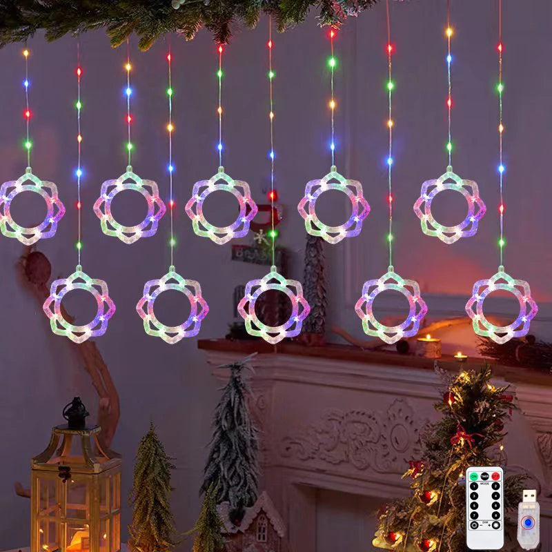 guirlande lumineuse moderne blanc multicolore forme géométrique décorative chambre noël