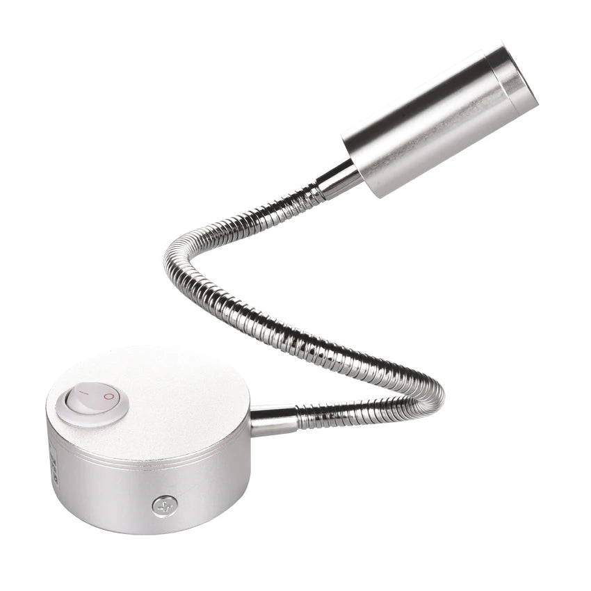 lampe table flexible moderne noir blanc argent fixée mur interrupteur led base minimaliste