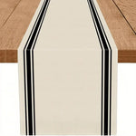 chinois simple motif table rustique blanc noir rayures vertical festive noel polyester résistant