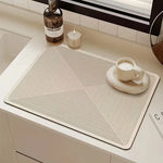 tapis cuisine beige rayures horizontales moderne antidérapant respectueux environnement 20x30cm 30x40cm 40x60cm 50x80cm