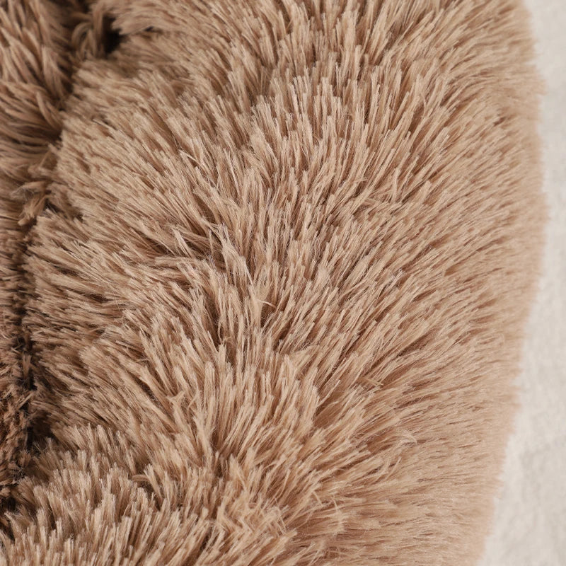 coussin chien peluche marron rose gris confortable moderne taille xl