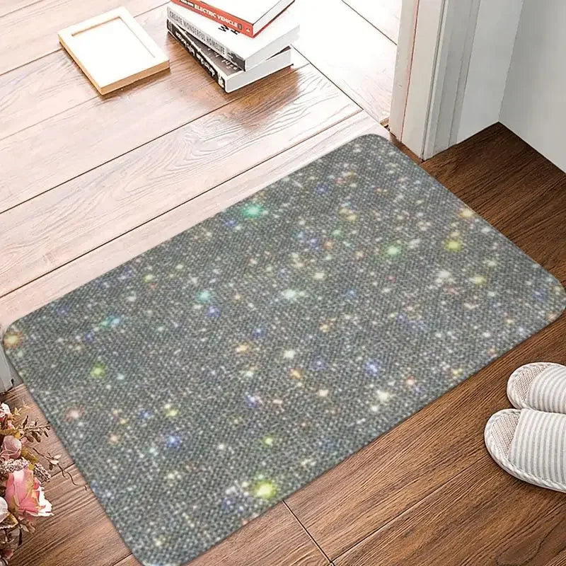 Tapis de porte imperméable avec motif diamanté pour salle de bain