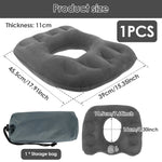 coussin gonflable forme beignet anti décubitus massage eau pvc beige clair doublure confortable ergonomique