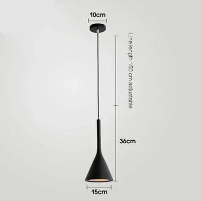 lustre led couleur rose blanc noir moderne minimaliste conique inversé opale chambre cuisine