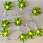 guirlande lumineuse feuilles vertes led diy batterie extérieure intérieure 10led 3m festive