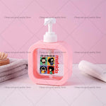 distributeur savon liquide rose personnages animés transparent moderne 300ml rechargeable