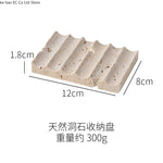 ensemble salle bain pierre naturelle moderne distributeur savon porte brosse dents plateau carré minimaliste