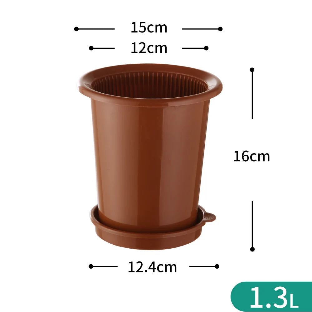 pots fleurs orchidée double couche aeration moderne boucle rotative blancintérieur trous base