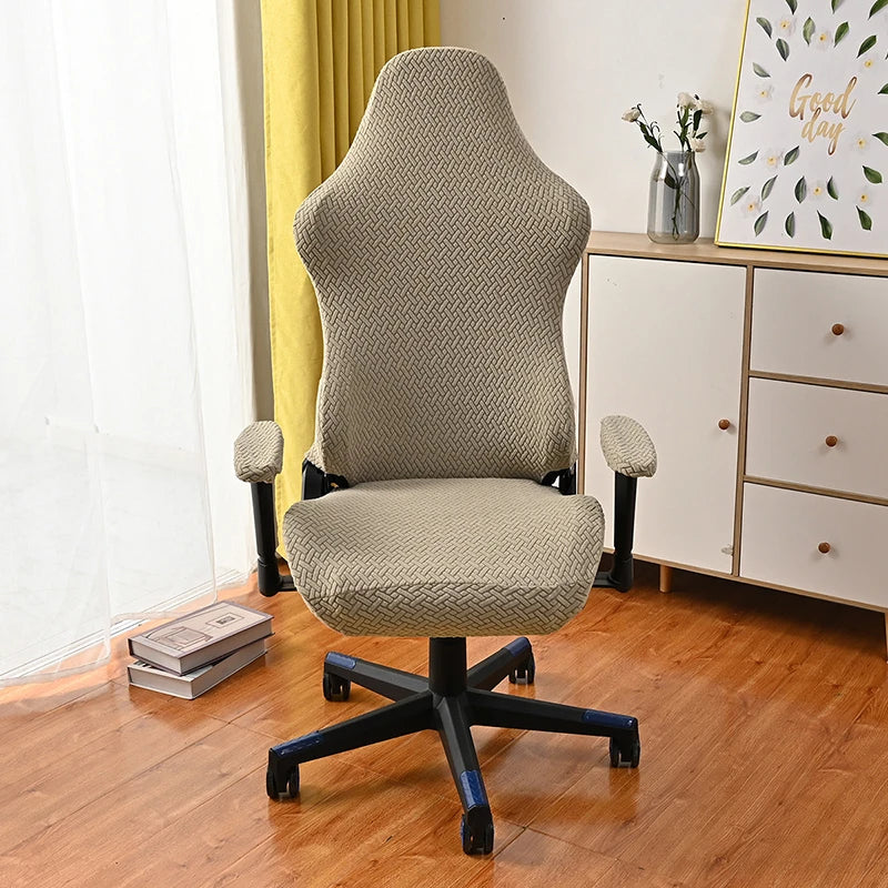 housse chaise élasthanne polyester anti salissures couleurs noir blanc gris moderne ergonomique adjustable roulettes
